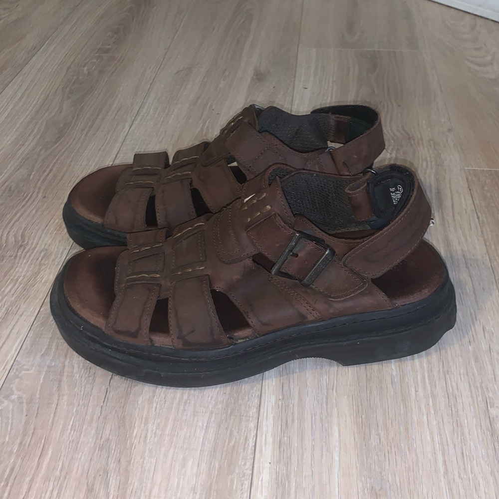 Earth Shoe Nantucket Brown Leather Sandals Mens Hiking Camping Outdoors